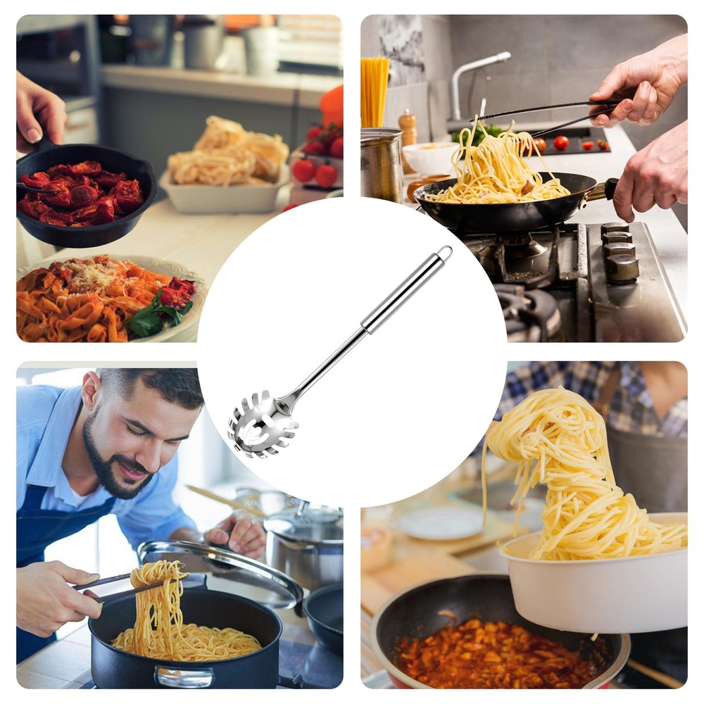 Pasta Spaghetti Server Spoon Fork Kitchen Tool Stainless Steel Noodle Claw