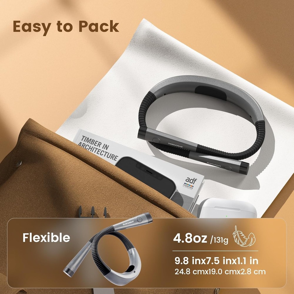 Book Light, 3-Color & 6-Brightness Reading Light, Bendable Neck Light,
