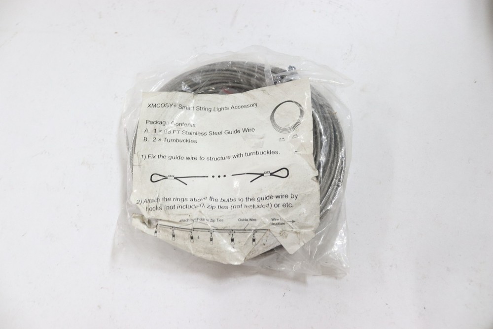 XMCOSY Smart String Light Accessory Guide Wire & Turnbuckles 98ft