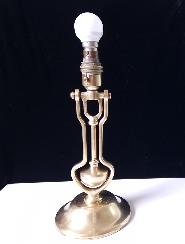 Antique Solid Brass Mariner's Electric Gimbal Wall/Table Lamp