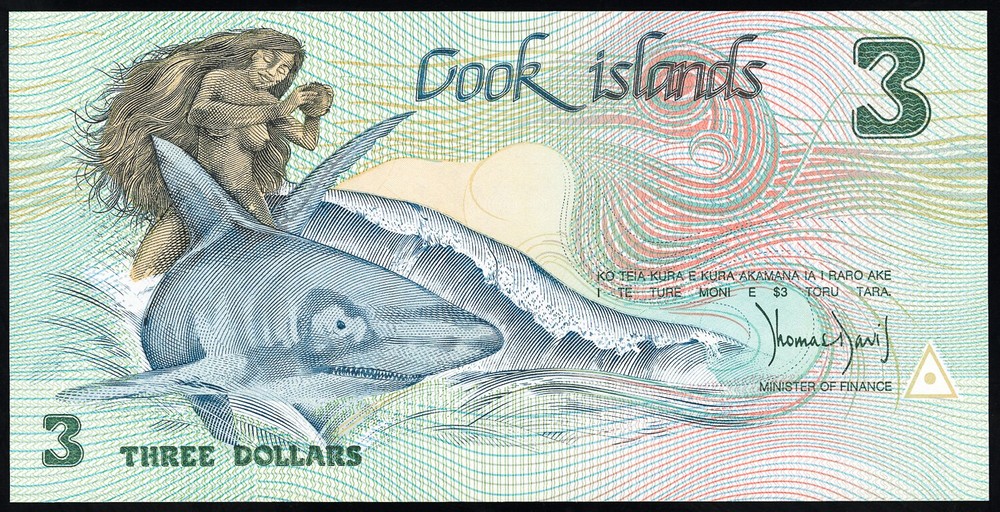 Cook Islands Paper Money 1980 $3 Note