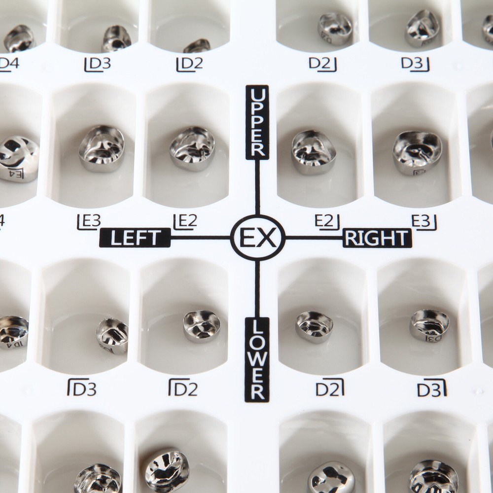 48 ASSORTED PRIMARY MOLAR STAINLESS STEEL CROWNS - COMPLETE KIT