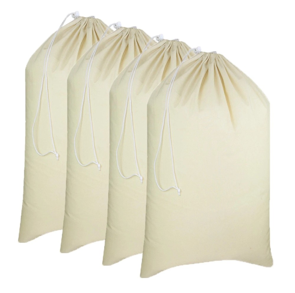 Extra Large Laundry Bags -4 Pack Heavy Duty Durable Cotton Canvas