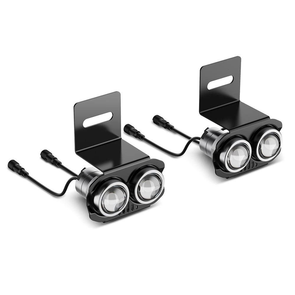 Front Bumper License Plate Mount Bracket Holder & 4pcs Led Work Light Bar White