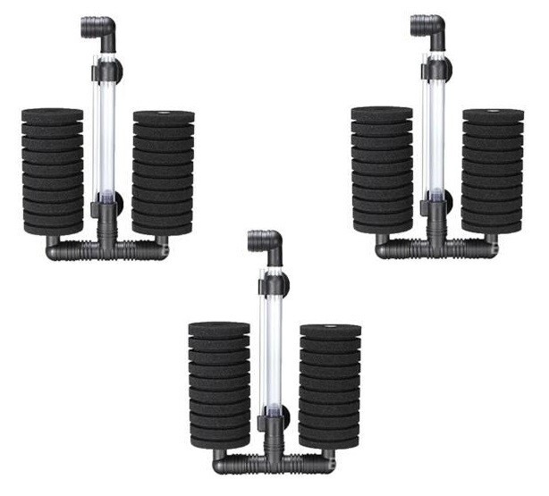 Large Double Head Bio-Sponge Filter set of 3