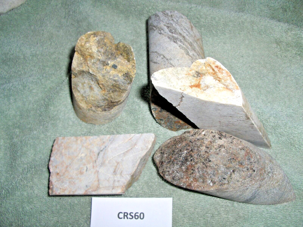 Split Core Samples From Alaska Gold Mine 5 Pieces Drill Core Samples CRS60