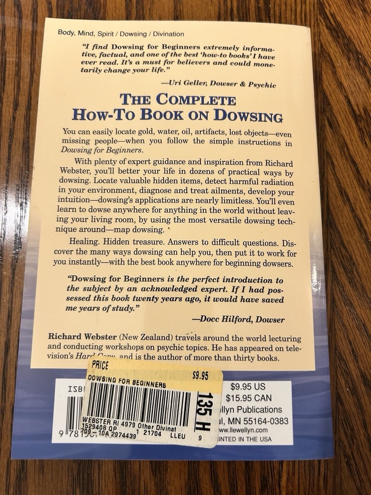 Dowsing for Beginners Richard Webster Wicca & Paganism
