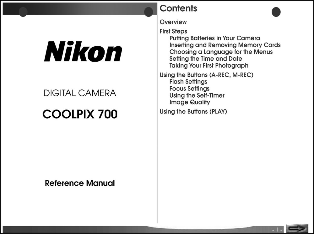 Nikon CoolPix 700 Digital Camera User Guide Instruction  Manual