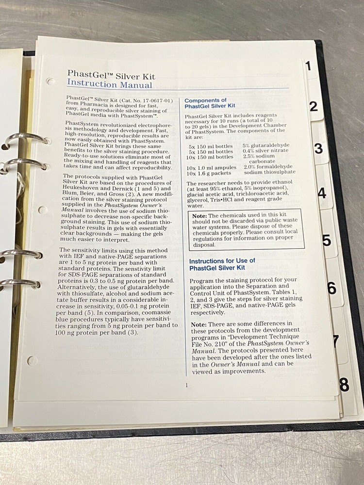 Pharmacia Phast System Electrophoretic Syst - Users Guide / Instruction / Manual