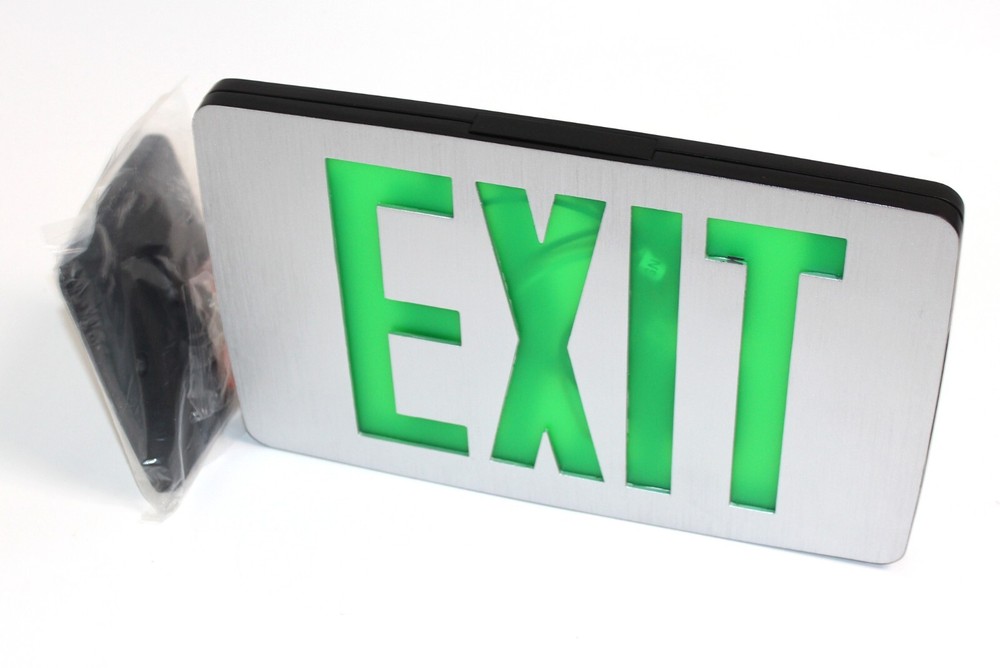 8 Pack Envoy Lighting LED Emergency Exit Sign, Green Letter, Battery Back-up