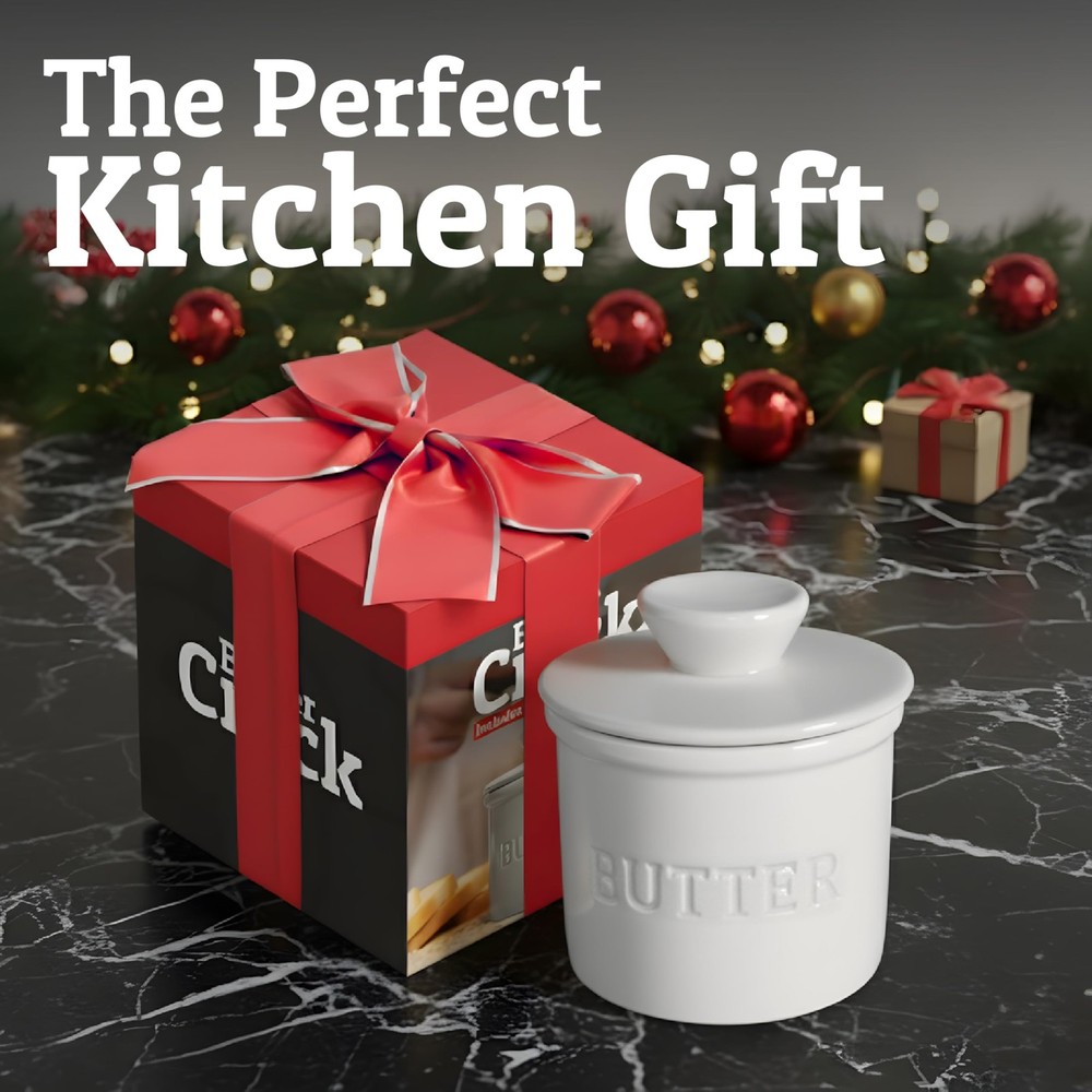 Priority Chef Ceramic Butter Crock with Lid Water Line