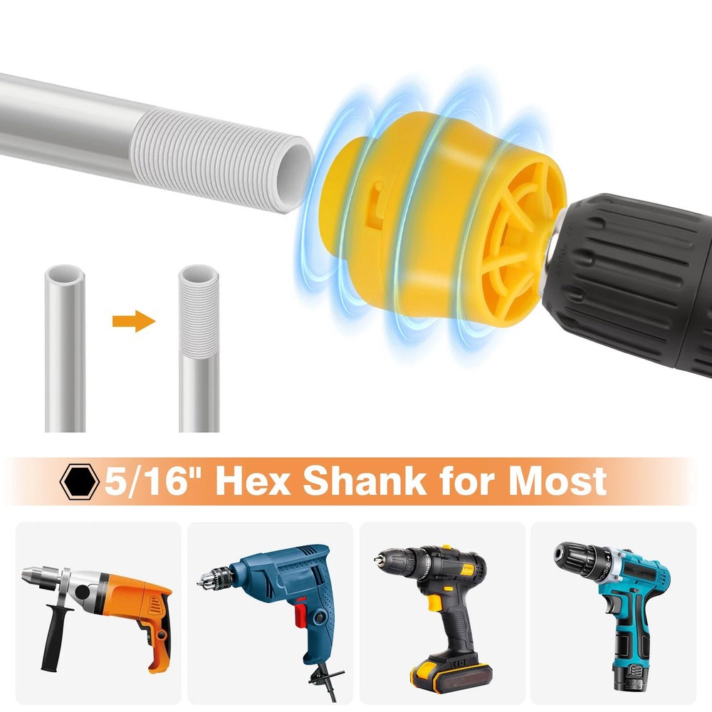 PVC Thread Maker Tool Pipe Threader with 3 Dies for Electric Drill DIY Plumbing