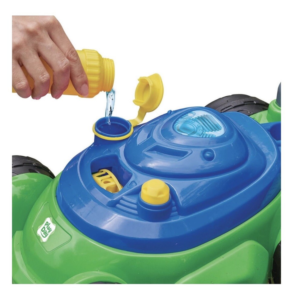 Play Day Push N Bubble Mower Toy with Realistic Sounds! & 4oz Bubble Solution