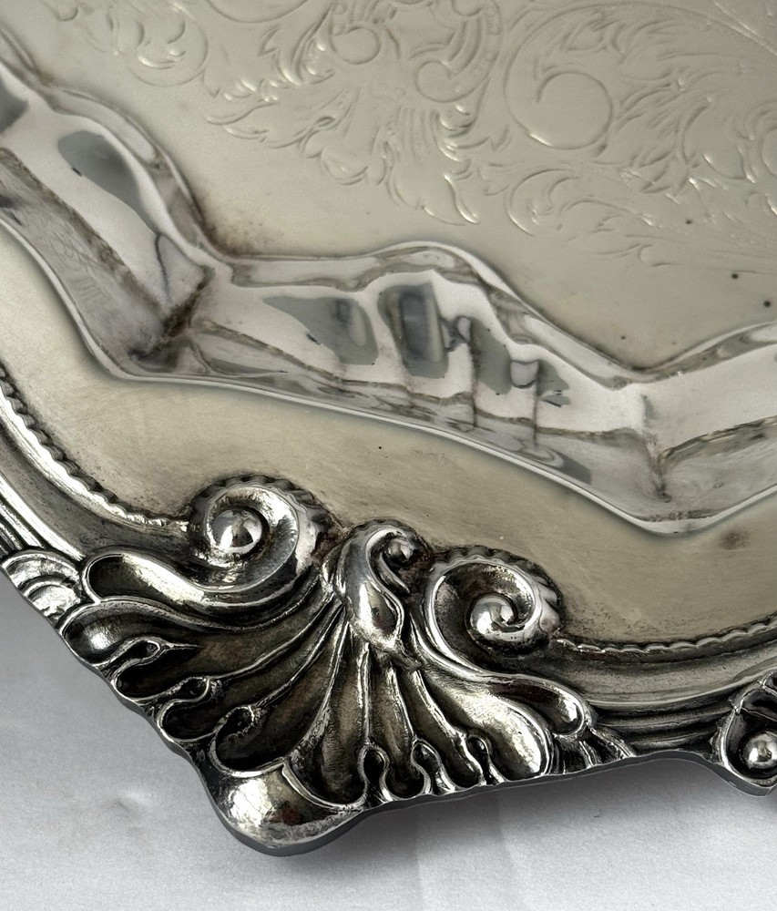 Vintage Wallace “Chippendale” silverplated serving platter (pattern X110)
