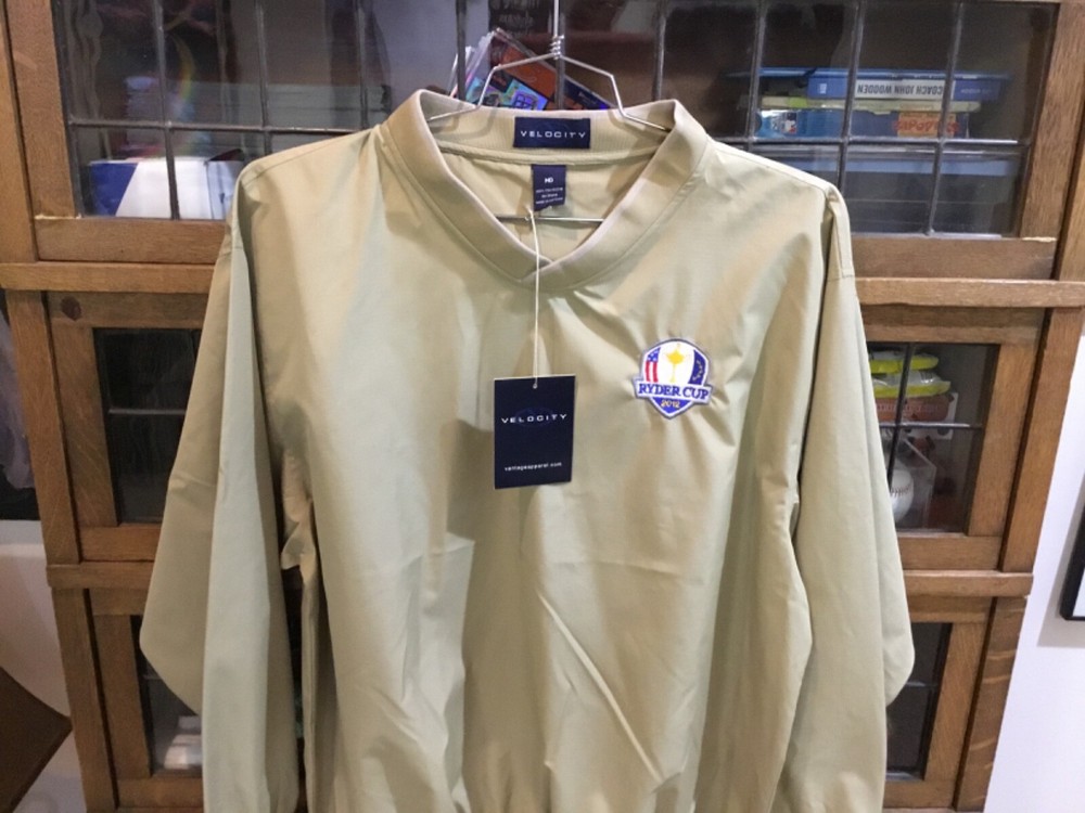 NWT 2012 Ryder Cup Tan VELOCITY Pullover GOLF Windbreaker SZ M - Cool