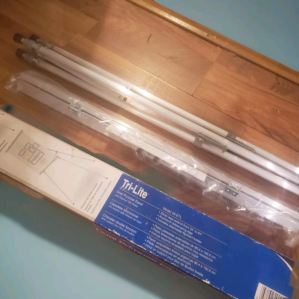Quartet Tri-lite Dual Purpose Easel Flipchart Pad Holder 34-64" Telescoping Legs
