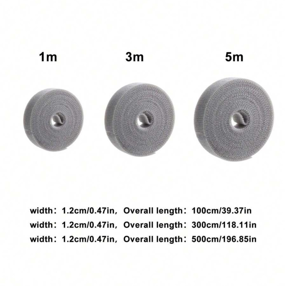 1m Hook & Loop Cable Tie Double-Sided Self Gripping Portabl Data Cable Organizer