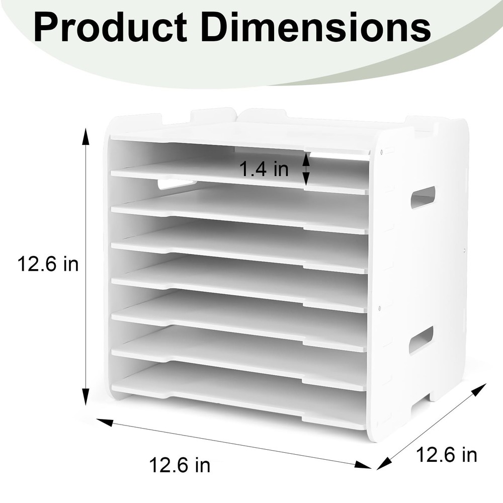 12x12 Paper Organizer, 8-Tier Scrapbook Paper Storage, Stackable Desktop File...