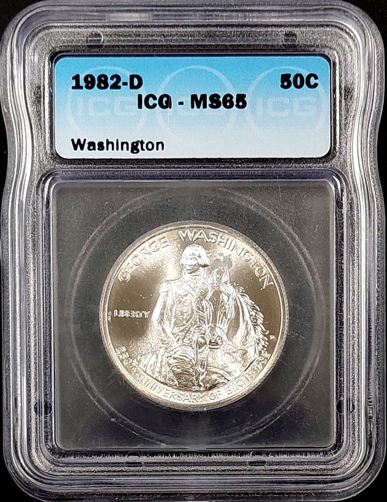 1982 D Washington Half Dollar certtified MS 65 by ICG!