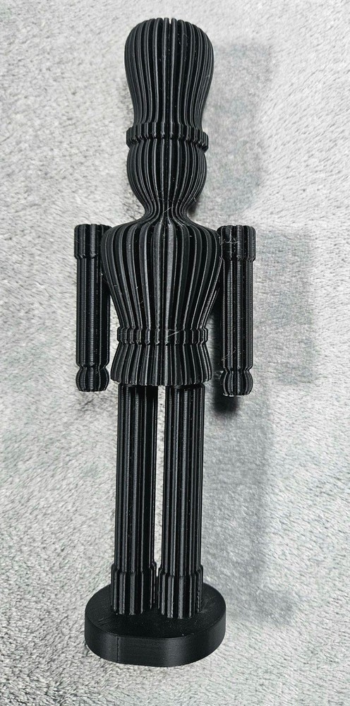 3D Printed Nutcracker Figure Black Decorative Nutcracker Statue Approx 8in