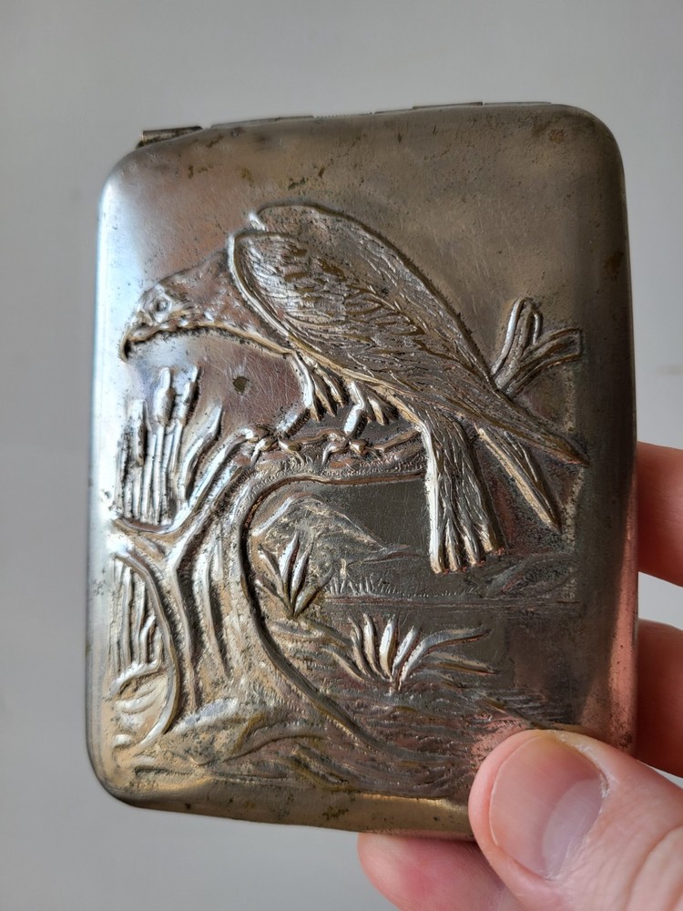 Vintage Soviet Rare USSR Hunter Cigarette Case.
