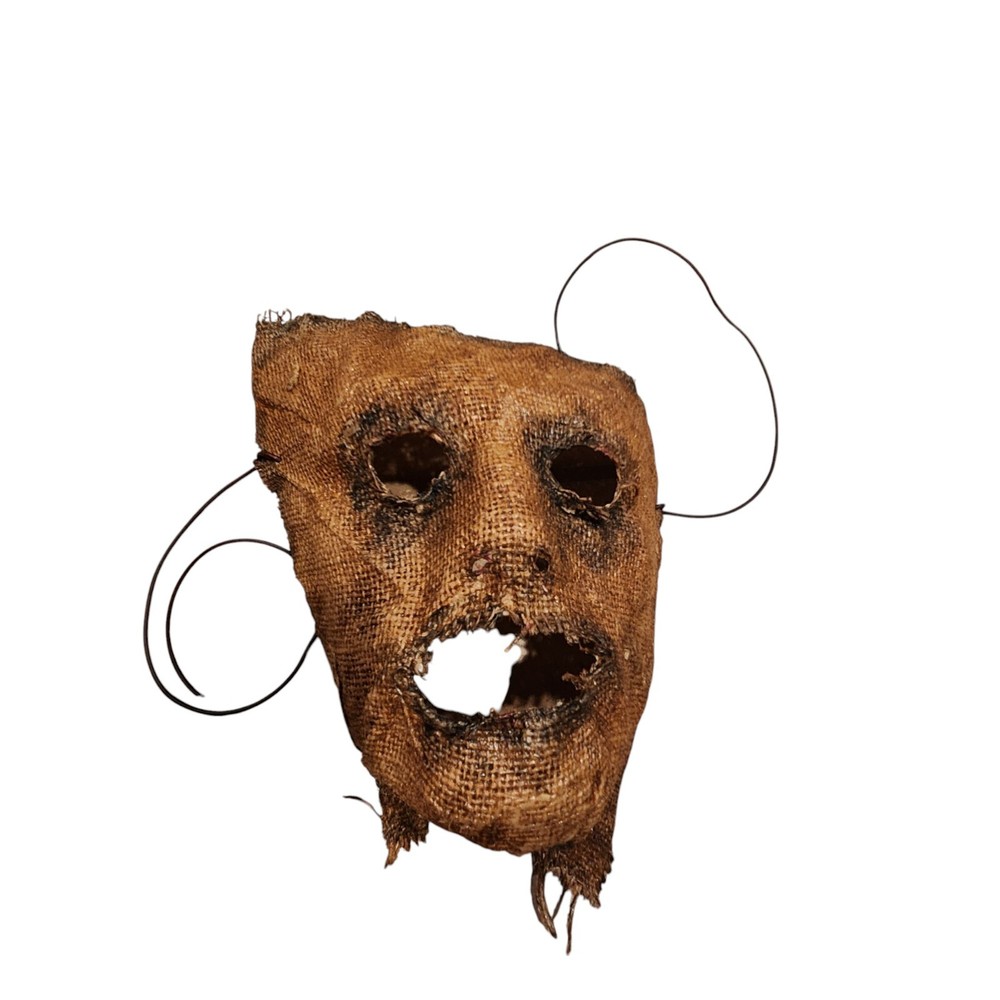 Scarecrow Sack Killer Half Mask, Halloween Horror Mask - Handmade