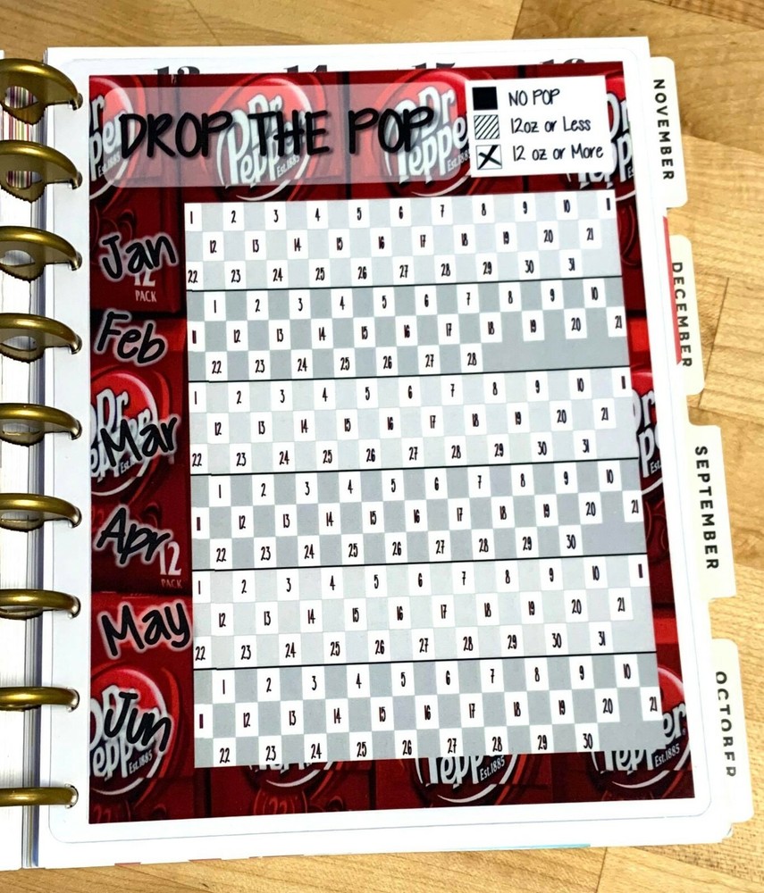 Drop the Pop (Soda Drinking) Dashboard Insert 4 use w/ Classic Happy Planner~