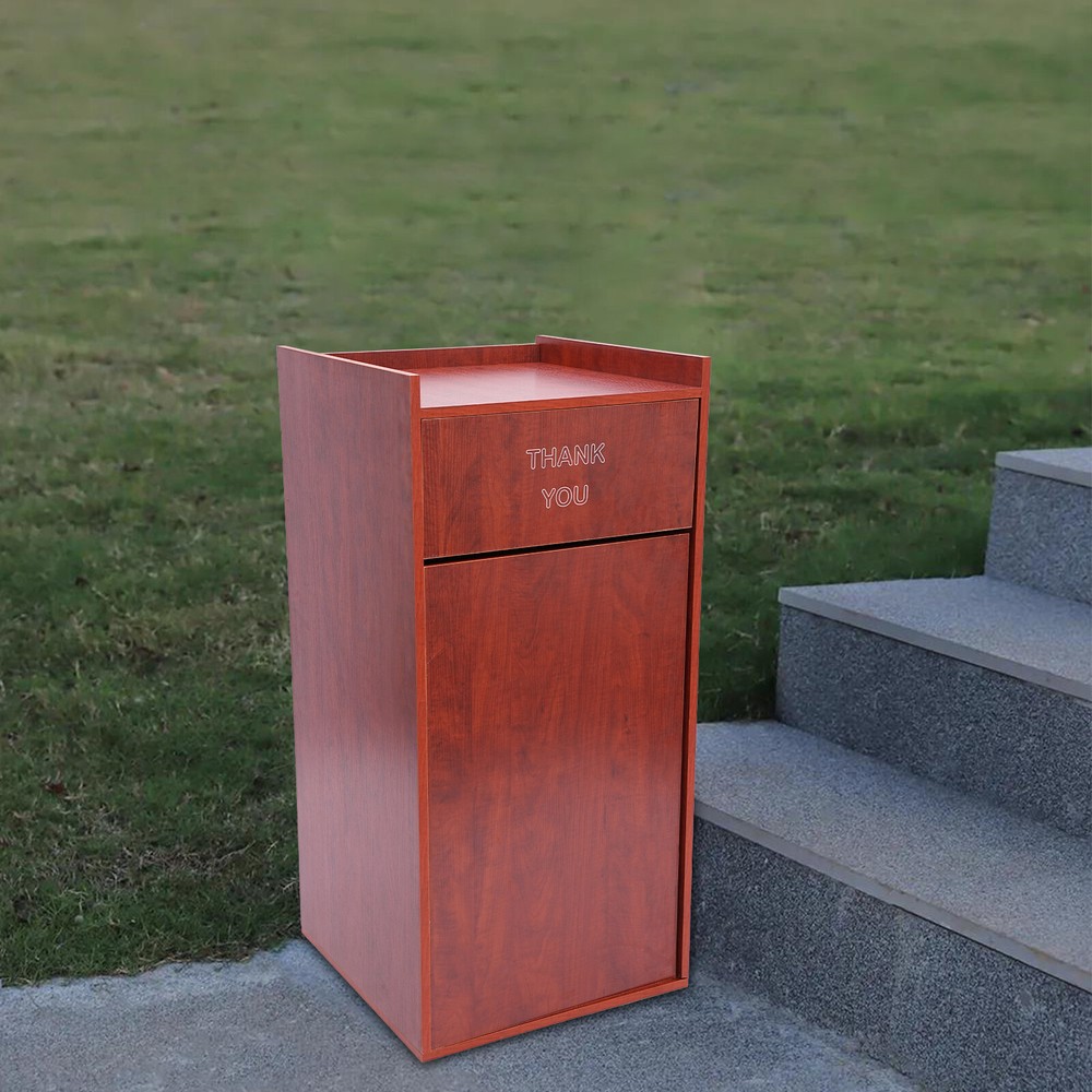Garden Trash Can Trash Can Cabinet 30gal Commercial Rectangular Brown Trash Can