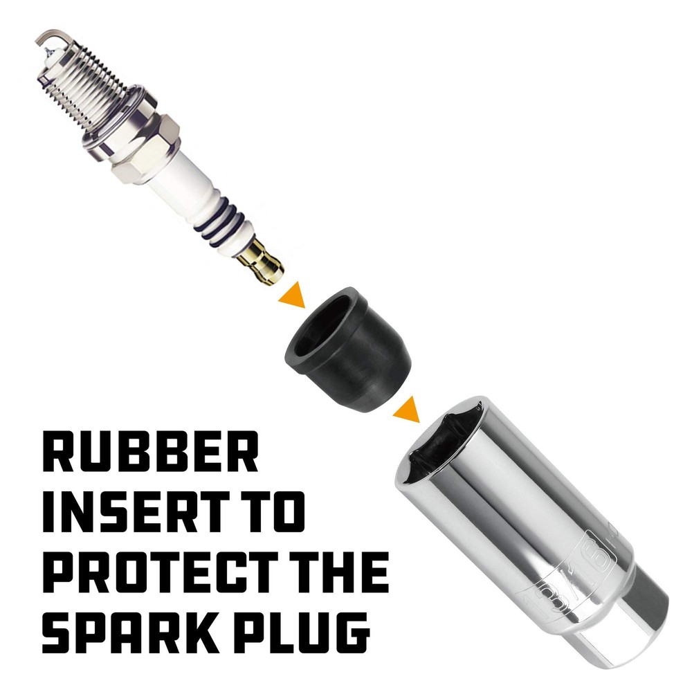 Powerbuilt 3/8-Inch Drive Spark Plug Socket Set, 6 Point, Plug, Grey