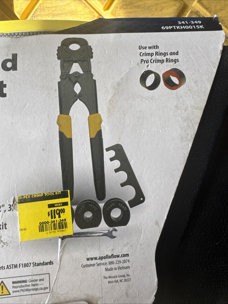 Apollo 69PTKH0015K Multi-Head PEX Crimp Tool Kit