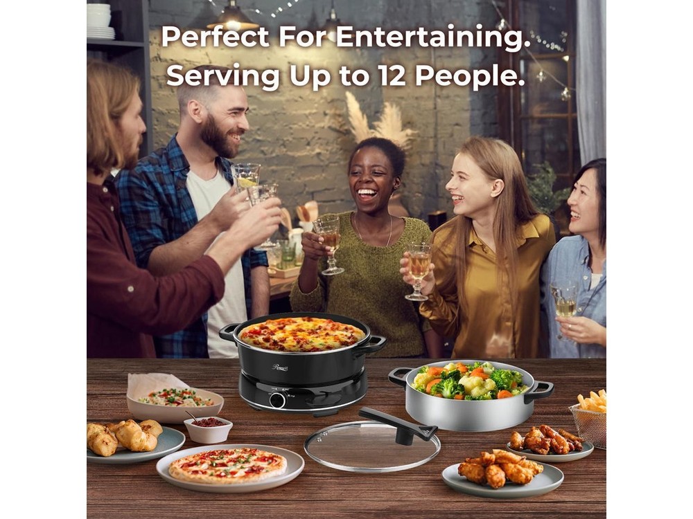 Rosewill 12.7 QT Electric Hot Pot with Multiple Functions, Split Design with 11.