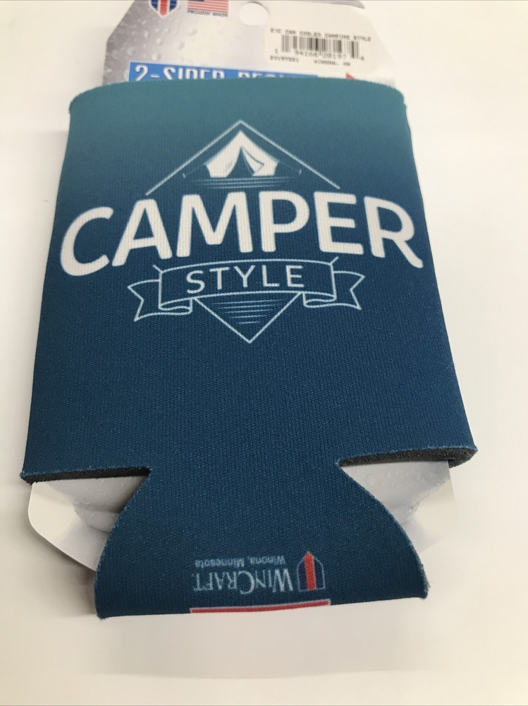 WinCraft camper style can cooler two-sided design