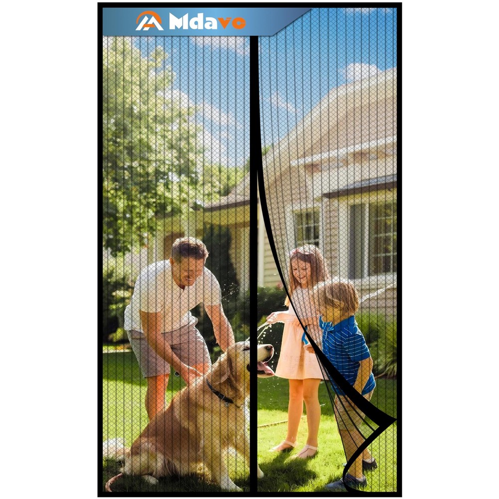 Magnetic Screen Door, Keep Bugs Out, Pet & Kid Friendly，Works with Front Door...