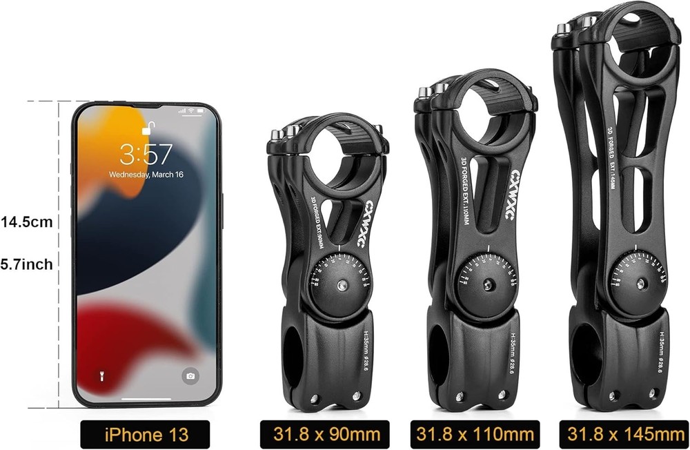 Adjustable 31.8mm MTB Stem - 70° Riser for Custom Comfort
