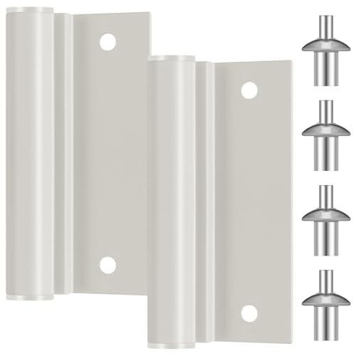 2 Sets White Screen Door Hinges Leaf Lower Aluminum Storm Door Hinges