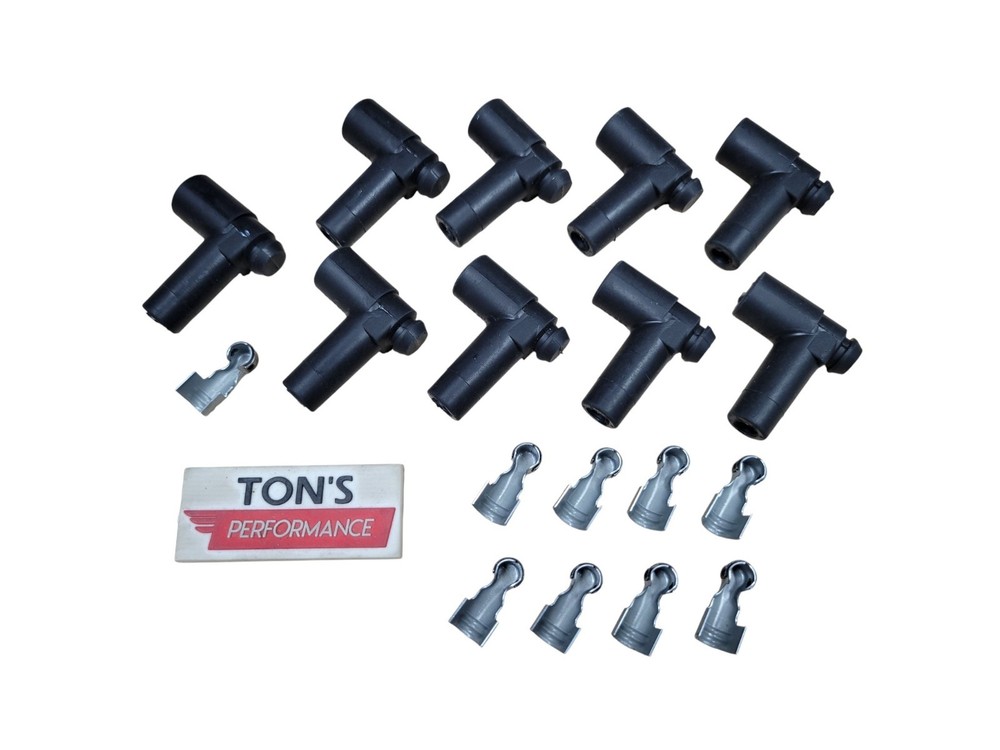 9 90 degree HEI distributor ignition Spark Plug Terminals & Boots kit USA made