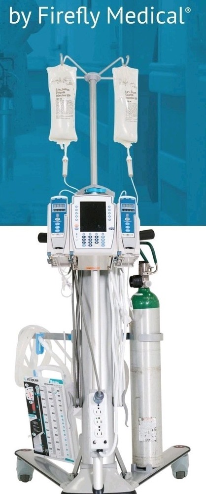 Firefly Medical IVEA 500A Mobile Ambulation Patient Cart Missing Front Wheels.