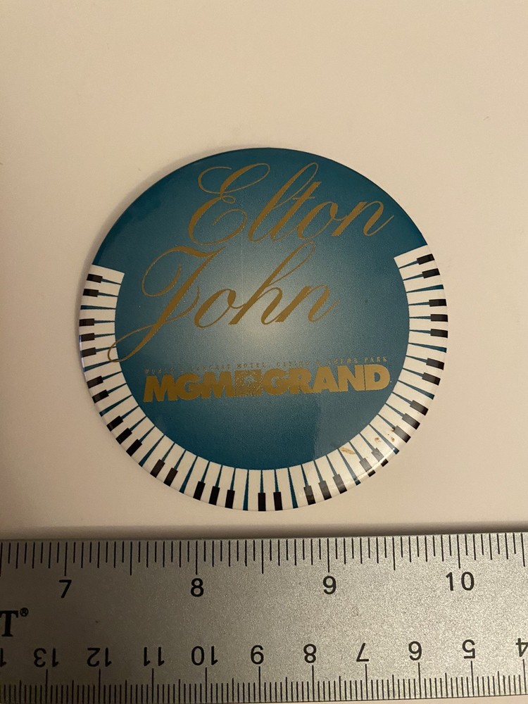 MGM Grand Elton John Pin Back Button P120