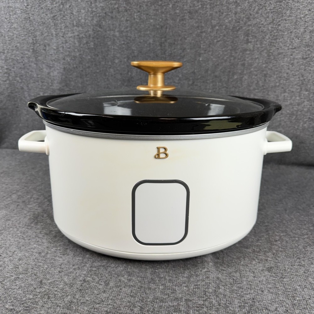Beautiful 6qt Programmable Slow Cooker White Ceramic Tested Drew Berrymore