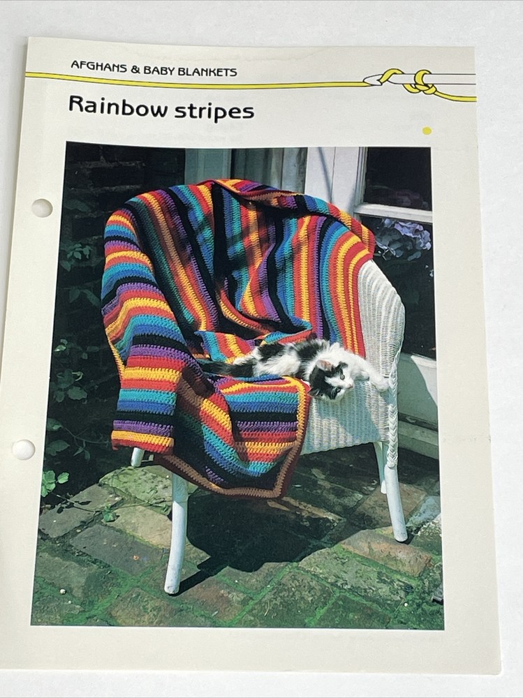 Marshall Cavendish Rainbow Stripes Afghan Crochet Pattern