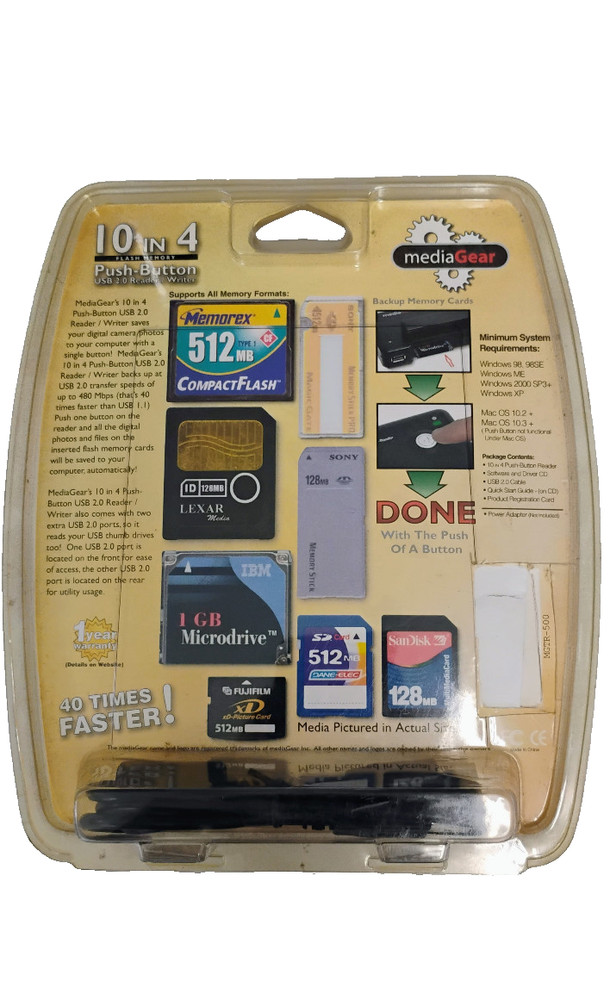 MEDIA GEAR 10in4 HUB-reader USB 2.0 reader