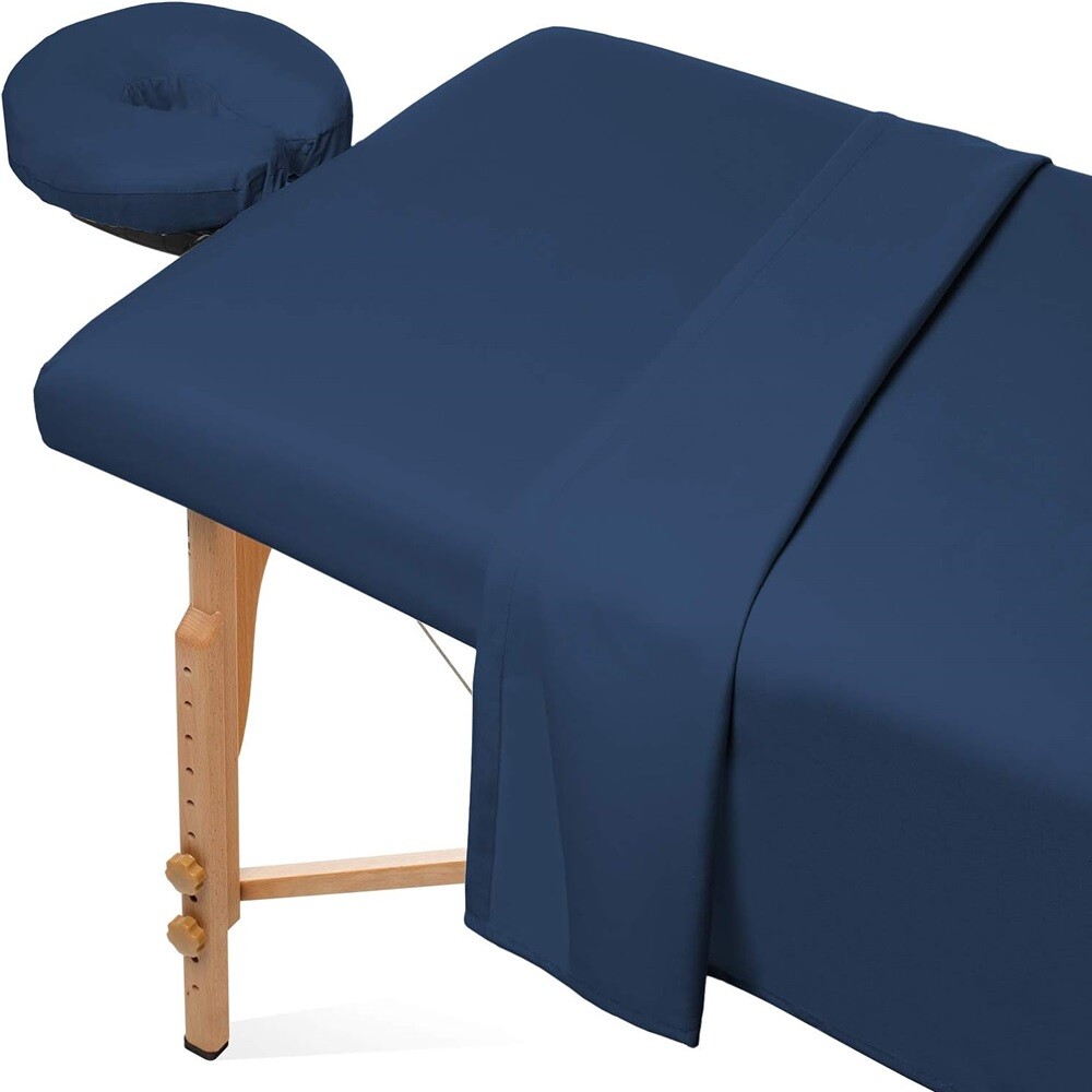 Microfiber Massage Table Sheet 3pcs Set Plain Fitted Facial Bed Covers 6 FT Bed