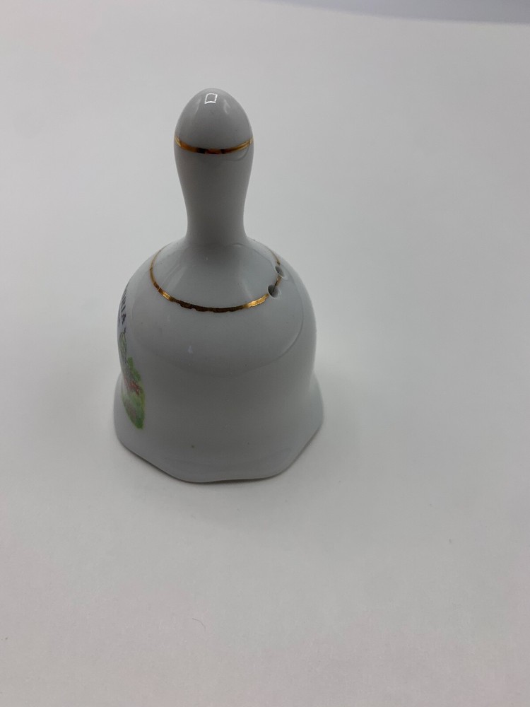 Victoria Canada White Ceramic Bell 3" Tall