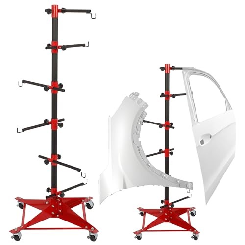 Panel Tree Automotive Paint Stand with 6 Hook Levers, 47 Inch Panel Holder