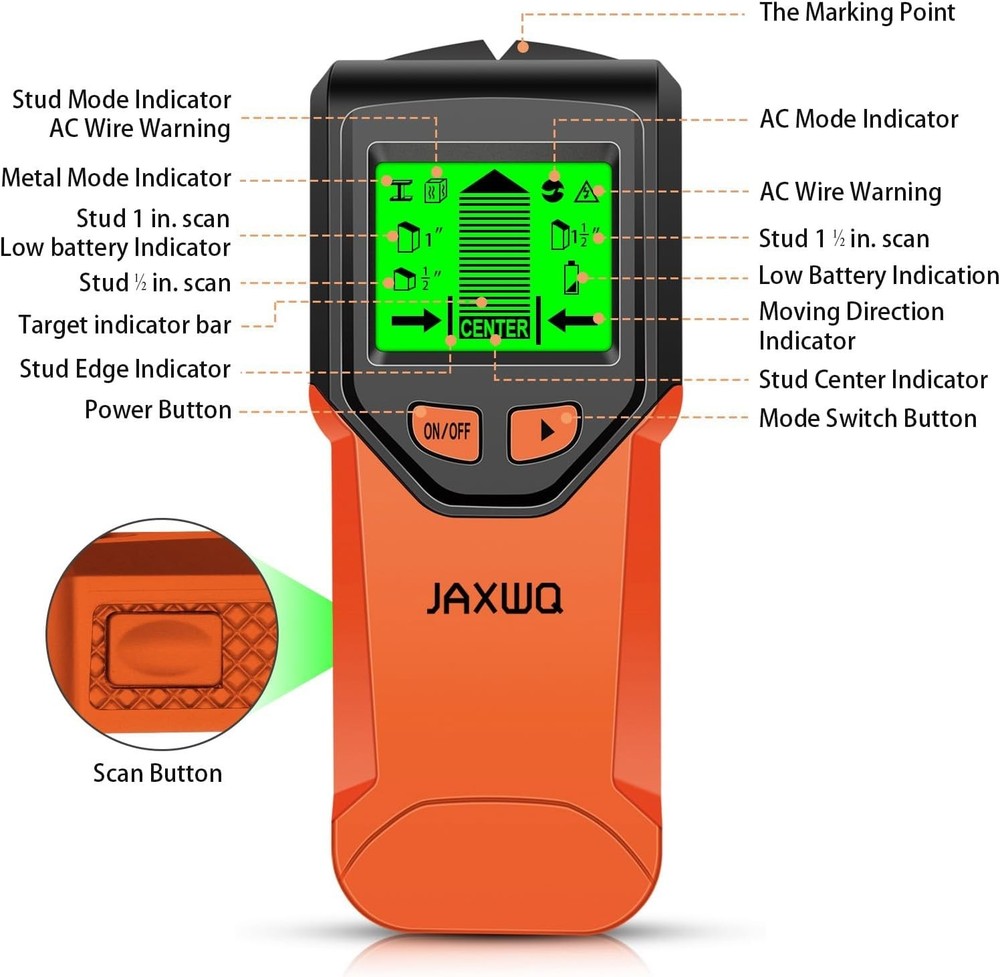 Accurate 5-in-1 Stud Finder Tool - LCD Display & Smart Chip for Home Projects