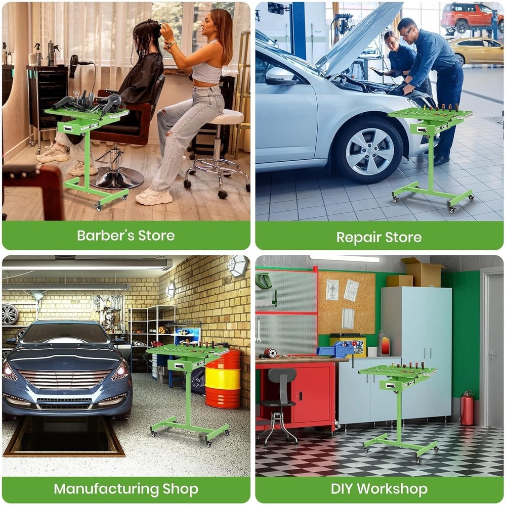 Height(35" to 44.8") Lockable Wheels, 300LBS Workbench Mobile Adjustable