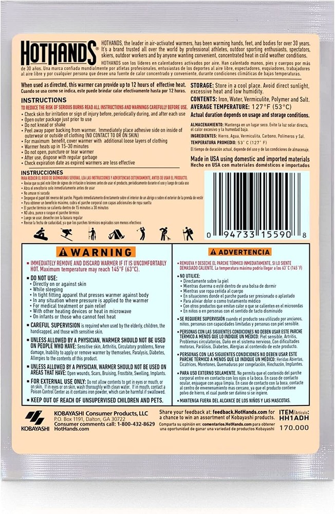 HotHands Supersize Body Warmer w/ Adhesive Stick-On (40 count)