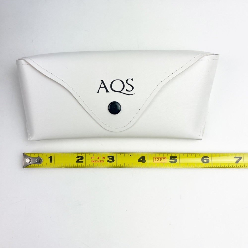 NEW Three AQS White Sunglass Case + Cloth Semi-soft *Read