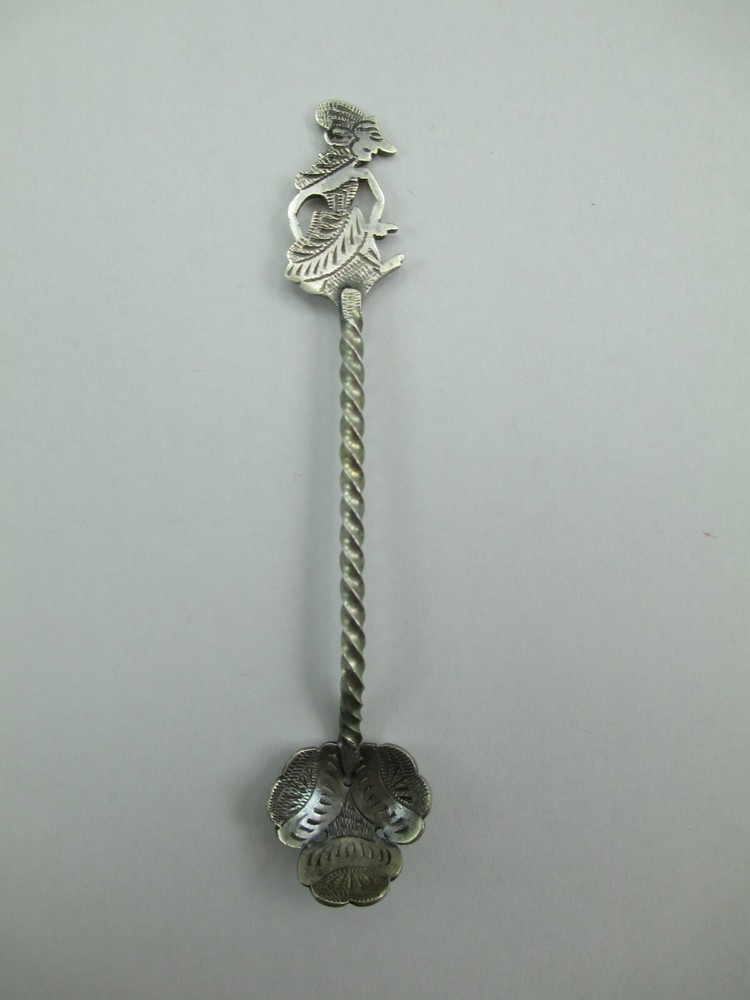 Vintage Mexico 800 Silver Sugar Cube Spoon Aztec Mayan 459F