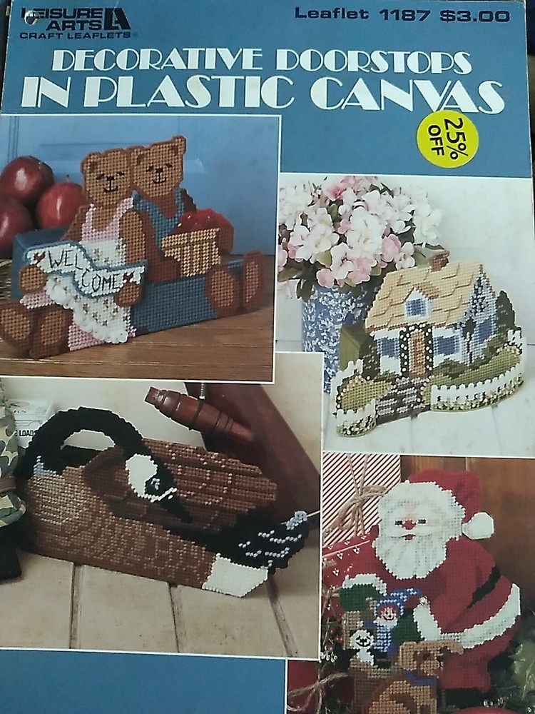 Decorative DOORSTOPS In PLASTIC CANVAS Pattern Leaflet/Booklet